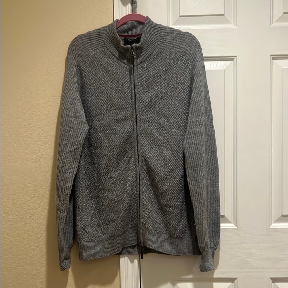 Bugatchi Full Zip Herringbone Sweater - image 1